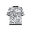 Fila Striped Landscape Pattern Printed Casual Short Sleeve T-Shirt Women Tops White F11W221409F-WT