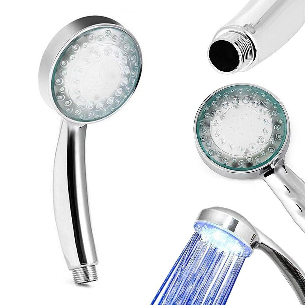Water Power Colorful LED Shower Head Temperature Sensor Luminous Shower Sprayers  Baby