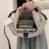 Tote Bag with Large Capacity, Korean-style, Small-sized, Hollow Design, Single Shoulder Strap, Crossbody Bag Casually