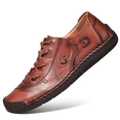 Handmade Casual Leather Shoes Men Loafers Comfortable Moccasins Men Flats Shoes Genuine Leather Men Shoes