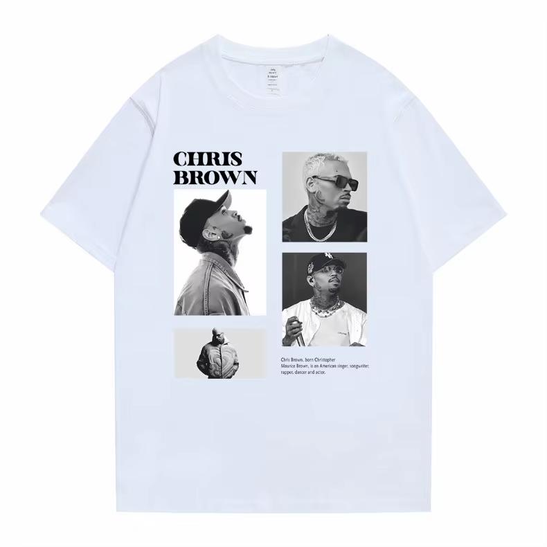 Pop Singer Chris Brown Graphic Print T Shirt Unisex Unisex Hip Hop Fashion Oversized TShirt Tops Unisexs Casual Tees Unisex Fashion