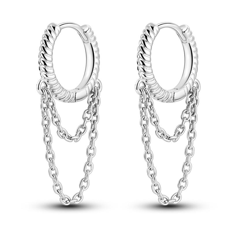 925 Sterling Silver Hoops Earrings With Zircon Sparkling Snake Bone Geometric Flower Earrings For Women Engagement Wed Jewelry
