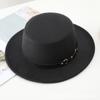 Autumn and Winter New Retro British Style Flat Top Hat Couple Men and Women Gentleman Hat Stage Performance Small Brim Fashion Hat