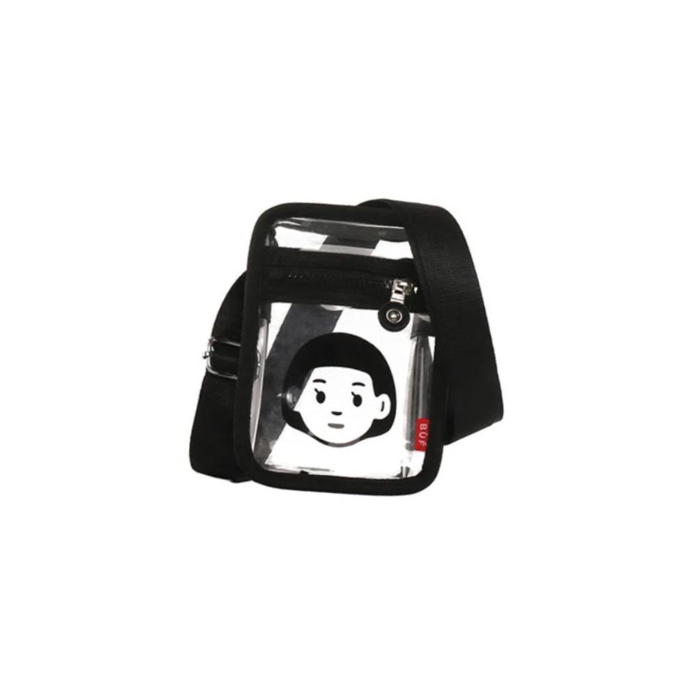 Printed Crossbody Bag Small Square Bag Couple Shoulder Bag Simple PVC Transparent Bag  Shopping