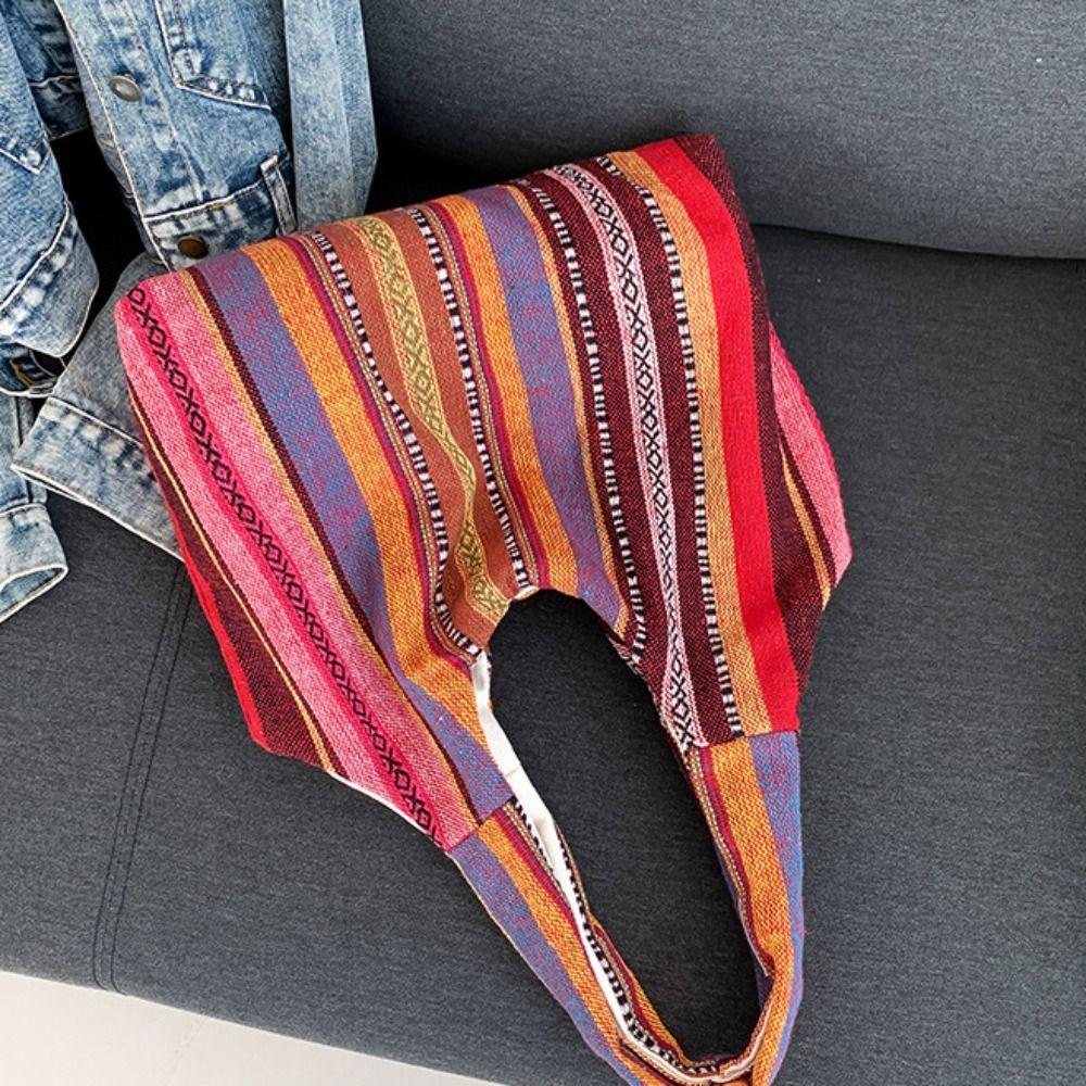 Canvas Ethnic Style Handbag Messenger Bag Retro Shoulder Bag All-match Bohemian Tote Bag  Travel