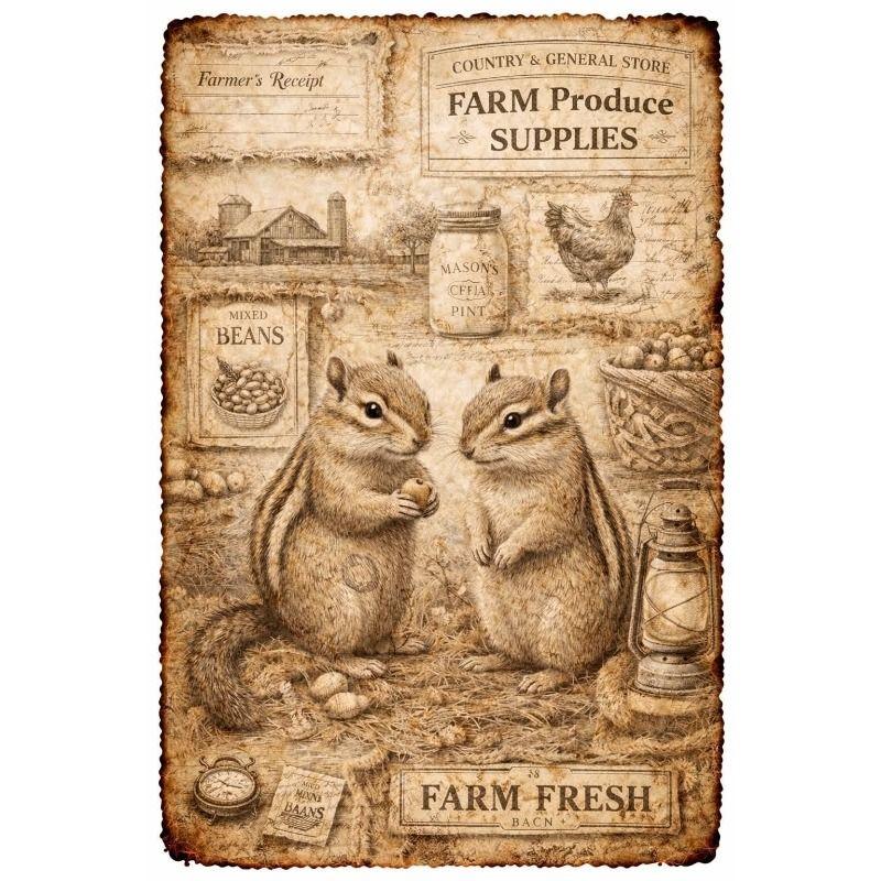 Metal Wall Poster, Agricultural Art, Decorative, 20x30cm
