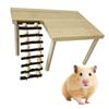 Hölzerne Hamster-Kletterplattform mit Leiter für Kleintier-Schleif- und Sprungspielzeug für Eichhörnchen, Rennmäuse, Chinchillas