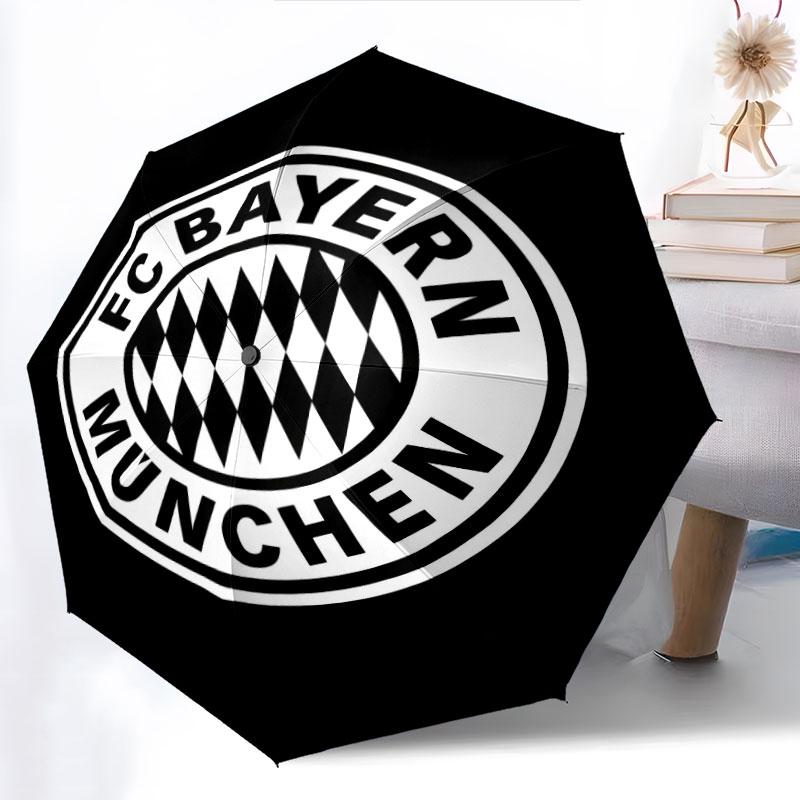 Muster des FC Bayern München, automatischer Regenschirm, tragbares und faltbares Design, 8 Schirmstäbe, ein Weihnachts- oder Geburtstagsgeschenk.