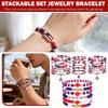 0th Anniversary Of Independence Day Bracelet Party Gifts,Stretch Bracelets,Elastic Layering Friendship Bracelets
