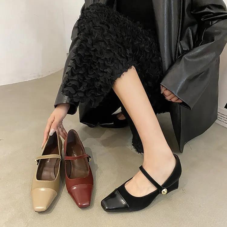 Fashion Platform High Heels for Women Beach Fashion Sexy Light Cut Buckle Square with Simple Fashion Banquet Solid Color All Match Style
