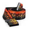 Waist Belt Exquisite Pattern Wear Resistant Cloth Men Flame Print Belt Waistband Ornament Birthday Gift