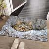 Cute Tabby Kittens Carpet Non Slip Front Door Mat Realistic Pet Cat Pattern Welcome Rug for Indoor Entrance Bedroom Home Decor