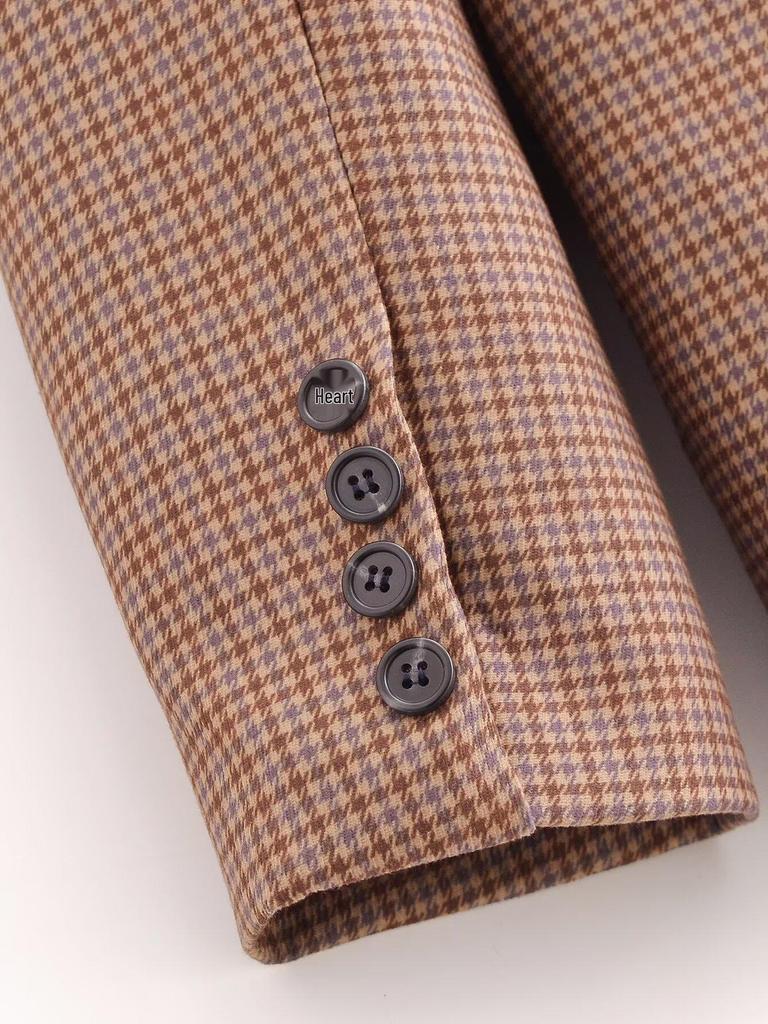 TAOP&ZA Women's Wool Blend Plaid Suit Jacket - Early Spring Fashion Collection