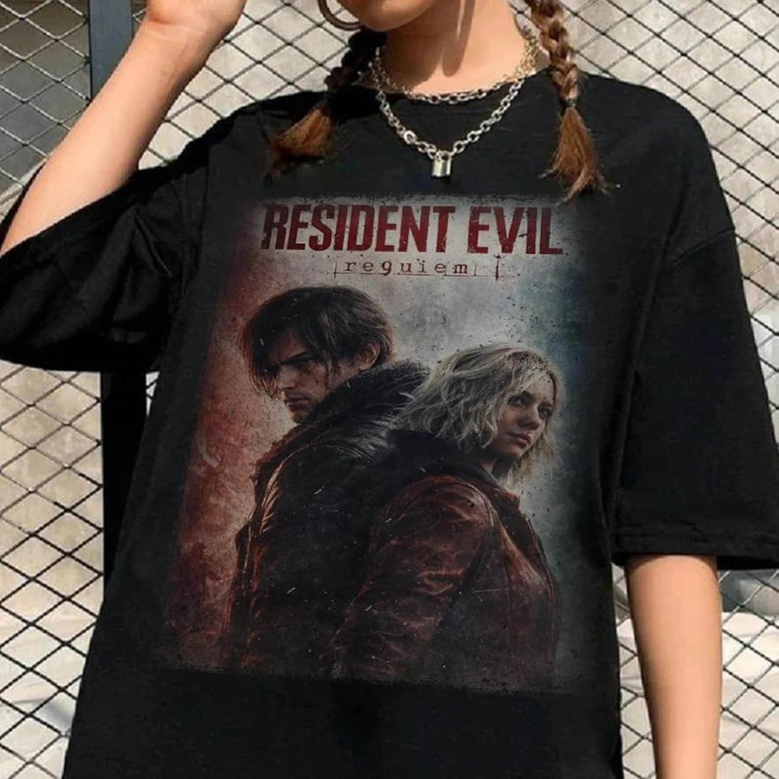 Винтажная футболка Resident Evil Requiem 2026, Толстовка Resident Evil 9 S