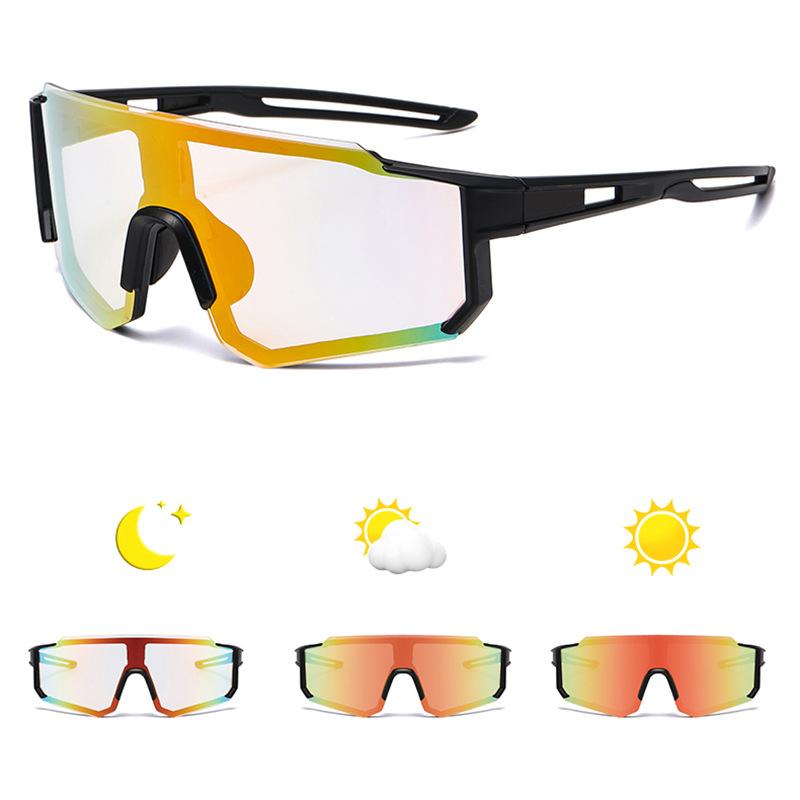 Cross Border New Sports Sunglasses Men Women Cycling Color Changing Glasses