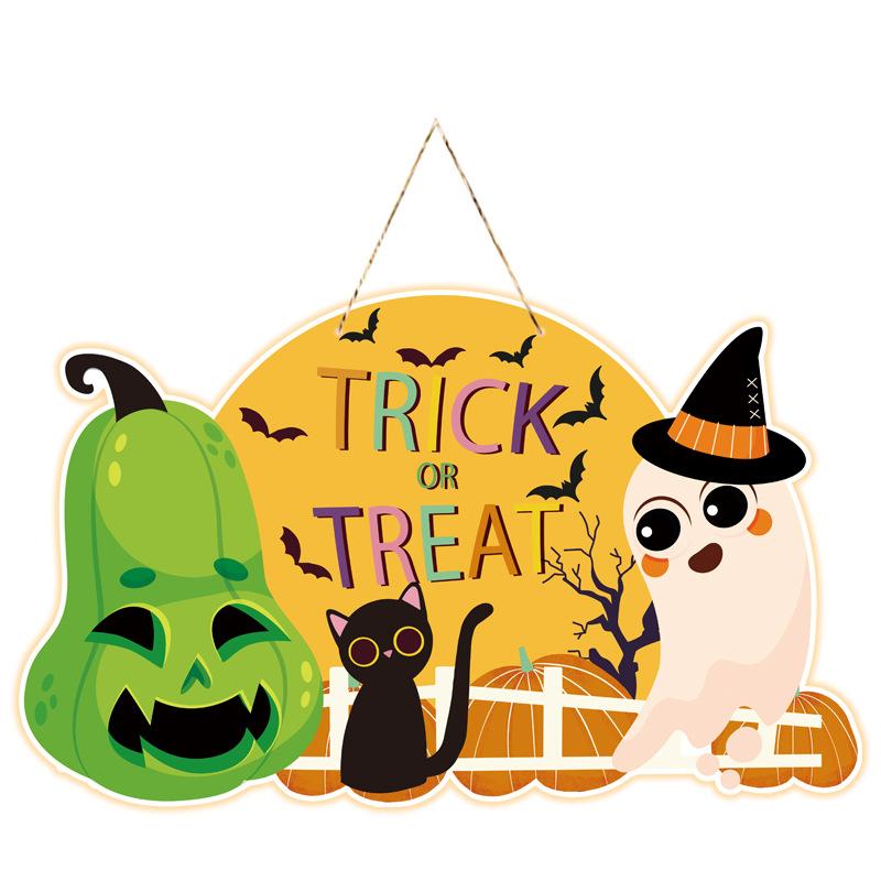 Halloween Party Decoration Holiday Themed Pumpkin Scene Door Hanging Wall Props