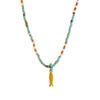 Collana da donna con perline a forma di pesce corallo colorato alla dopamina, con temperamento, placcatura in oro e conservazione del colore