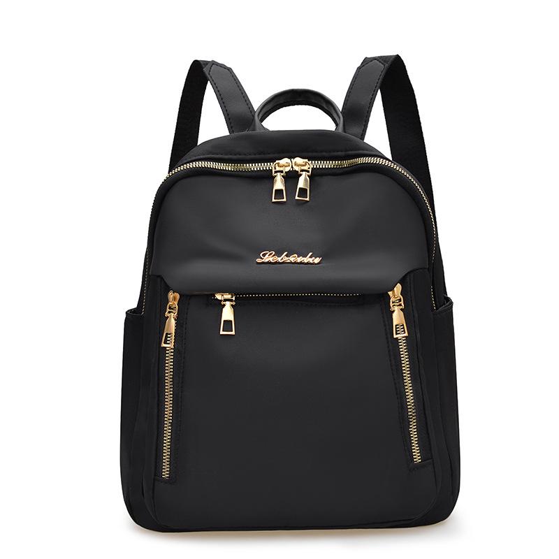 Women s Large Capacity Outdoor Travel Backpack, Multi-Zipper Double Shoulder Bag with Diamond Lattice Embroidery