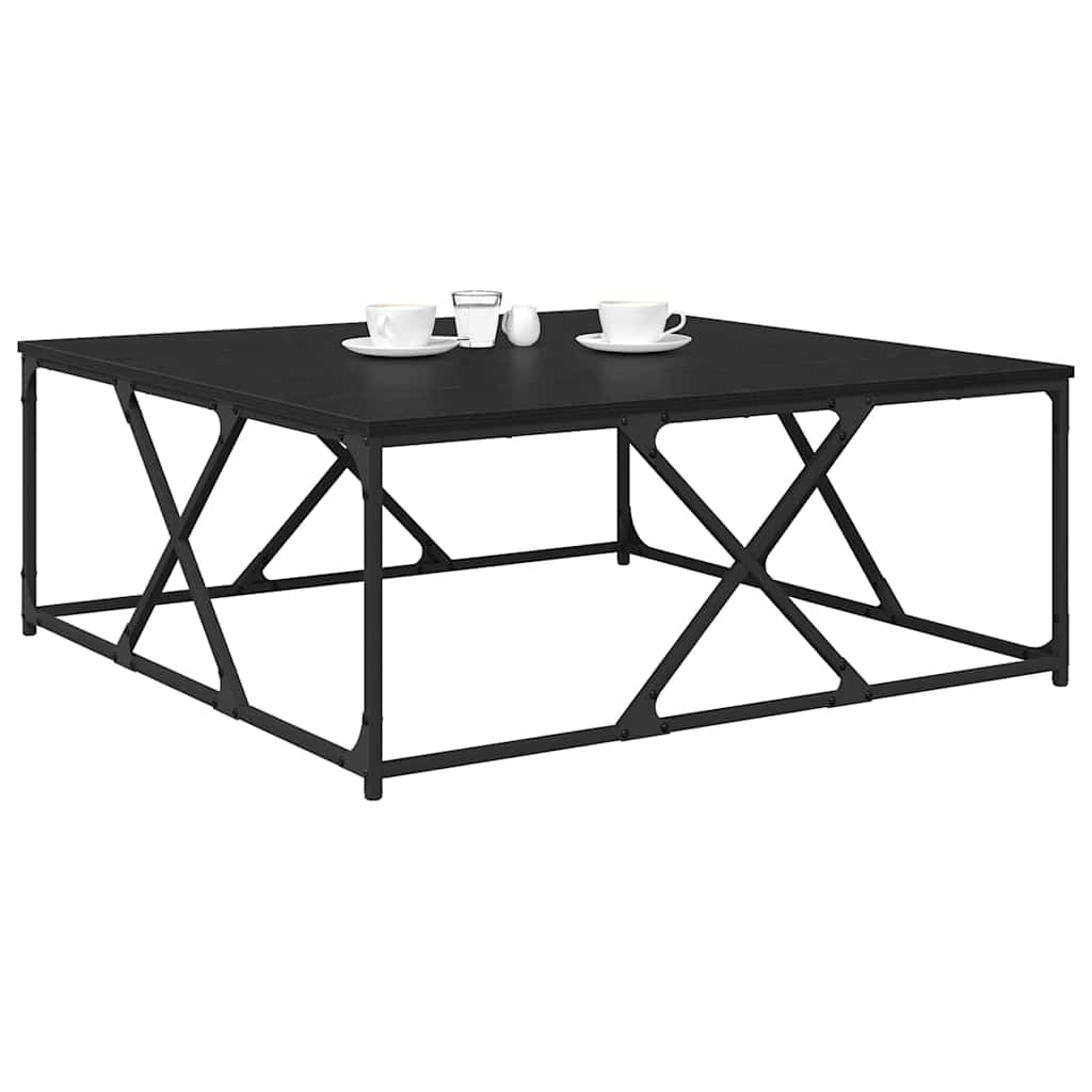 Coffee Table Black Oak Look 100 x 100 x 40 cm Wood Based Material