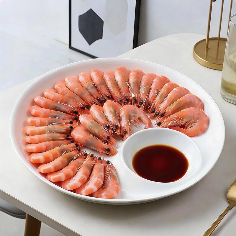 

Pure White Ceramic Dumpling Plate with Sauce Dish