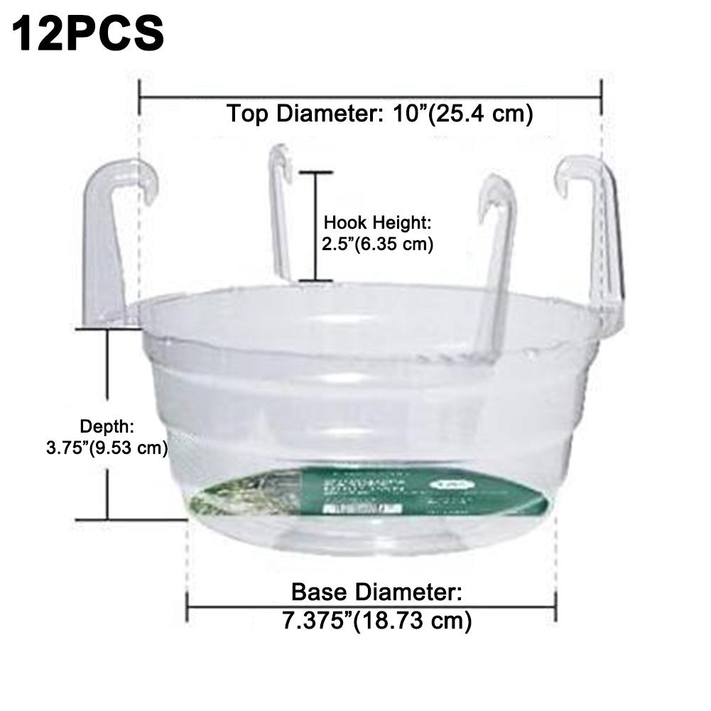 

Effective Water Management Trays Gardening Plant Saucer Clear Hanging Drip Tray Prevents Root Rot Integrated Hook 10in