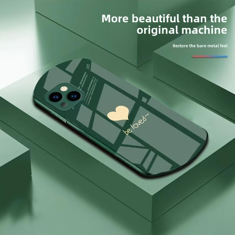 Circular liquid metal paint glass phone case suitable for iPhone 16 15 14 13 12 11 Pro/Max/Plus anti drop and shockproof