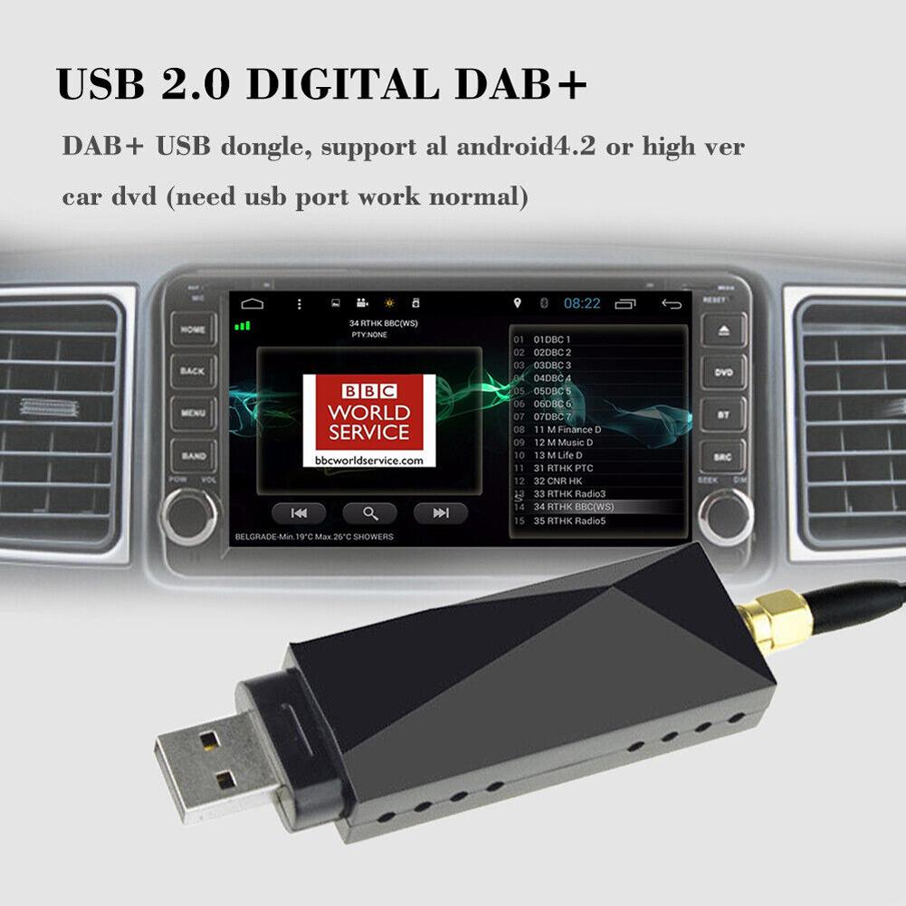 DAB+ Digital Radio Tuner USB 5V USB Dongle Receiver 170-240MHz Car Audio Adapter FM Transmitter Box for Android 5.1 Above Car