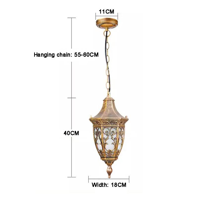 

Наружный водонепроницаемый европейский стиль Внутренний коридор, коридор двора, павильон, садовый подвесной светильник Without light bulb&GB E27 lamp holder бронзовый