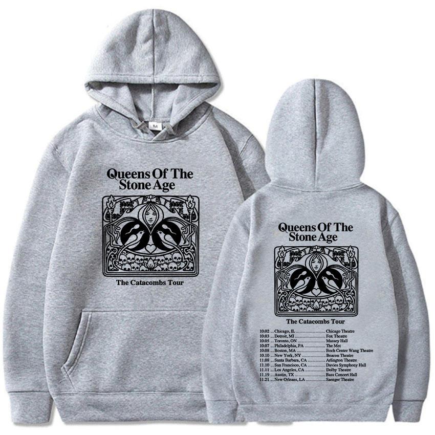 The Catacombs Tour Hoodies QUEENS OF THE STONE AGE QOTSA Sweatshirts Loose Hooded Pullovers Fashion Mens Women Clothing