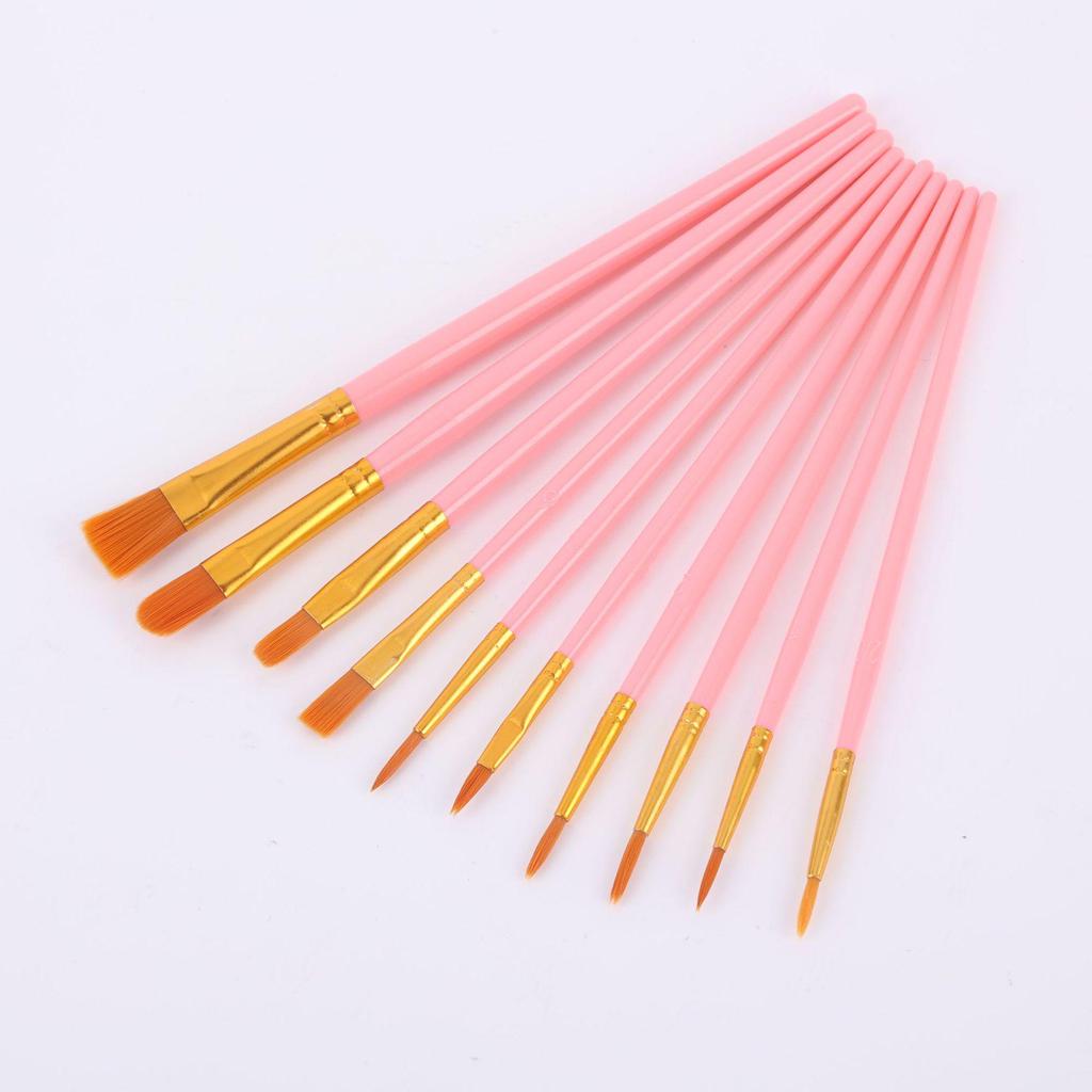 10-teiliges Öl-, Gouache- & Aquarellpinsel-Set mit Kunststoffgriffen