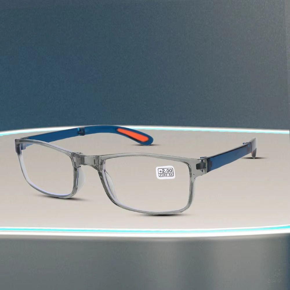 Square Frame Business Eyeglasses Blue+Grey Eye Protection Vintage Vision Care Men Women