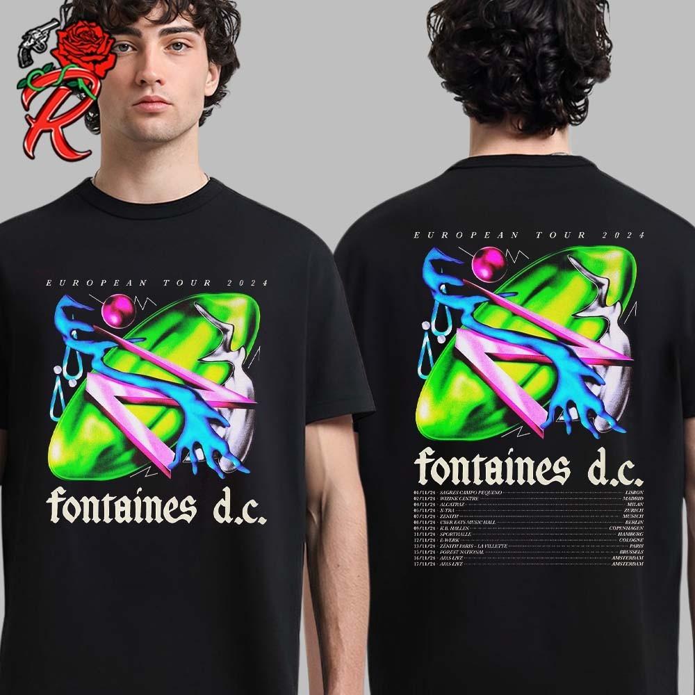 Fontaines DC European Tour 2024 On November Merch Tee With Tour T-Shirt H70 Unisex T-Shirt XXL