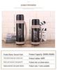 Men's 1500ml Stainless Steel Travel Thermos Flask - Large Capacity Outdoor Vacuum Bottle