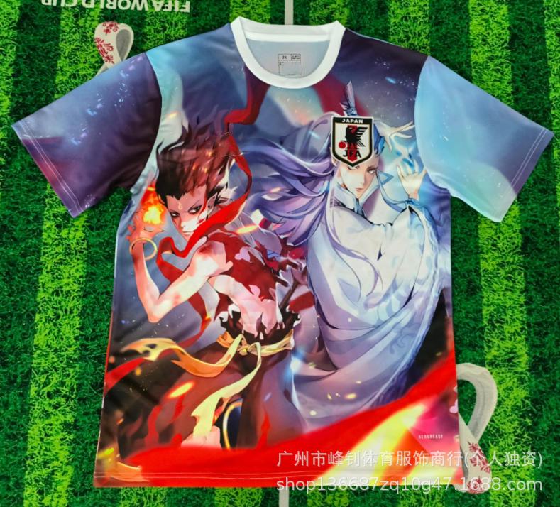 Maillot de football animé Coupe du Monde 2026, maillot thème dessin animé japonais, maillot de sport respirant pour l'entraînement