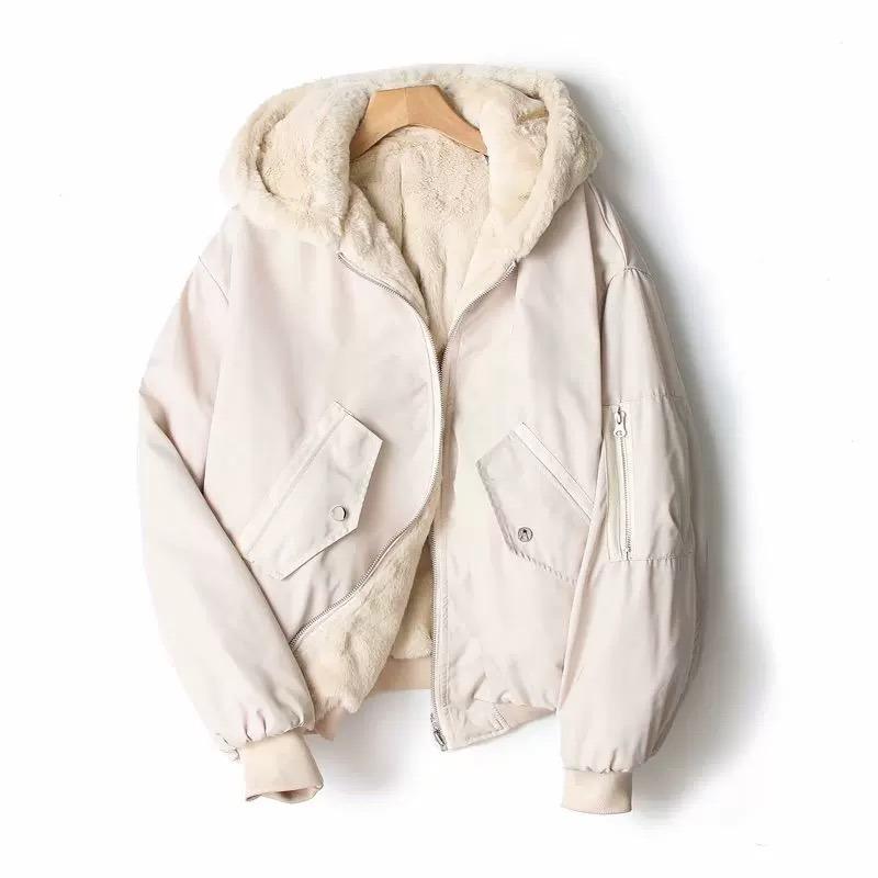 

2024 Парки женские зимние короткие в стиле преппи свободные однотонные простые модные теплые в корейском стиле универсальные студенческие досуговые дизайны новые S белый