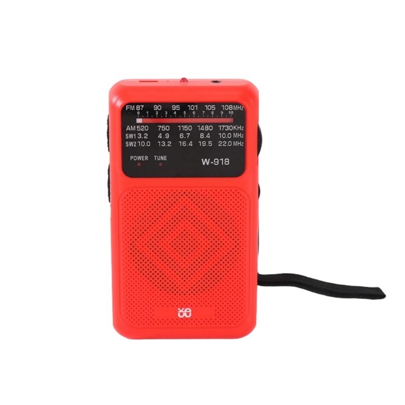 

Portable Analog Design Radio Featuring Full Band Coverage Clear Auditory Quality Double Power Option for Home Outdoor Use червоний