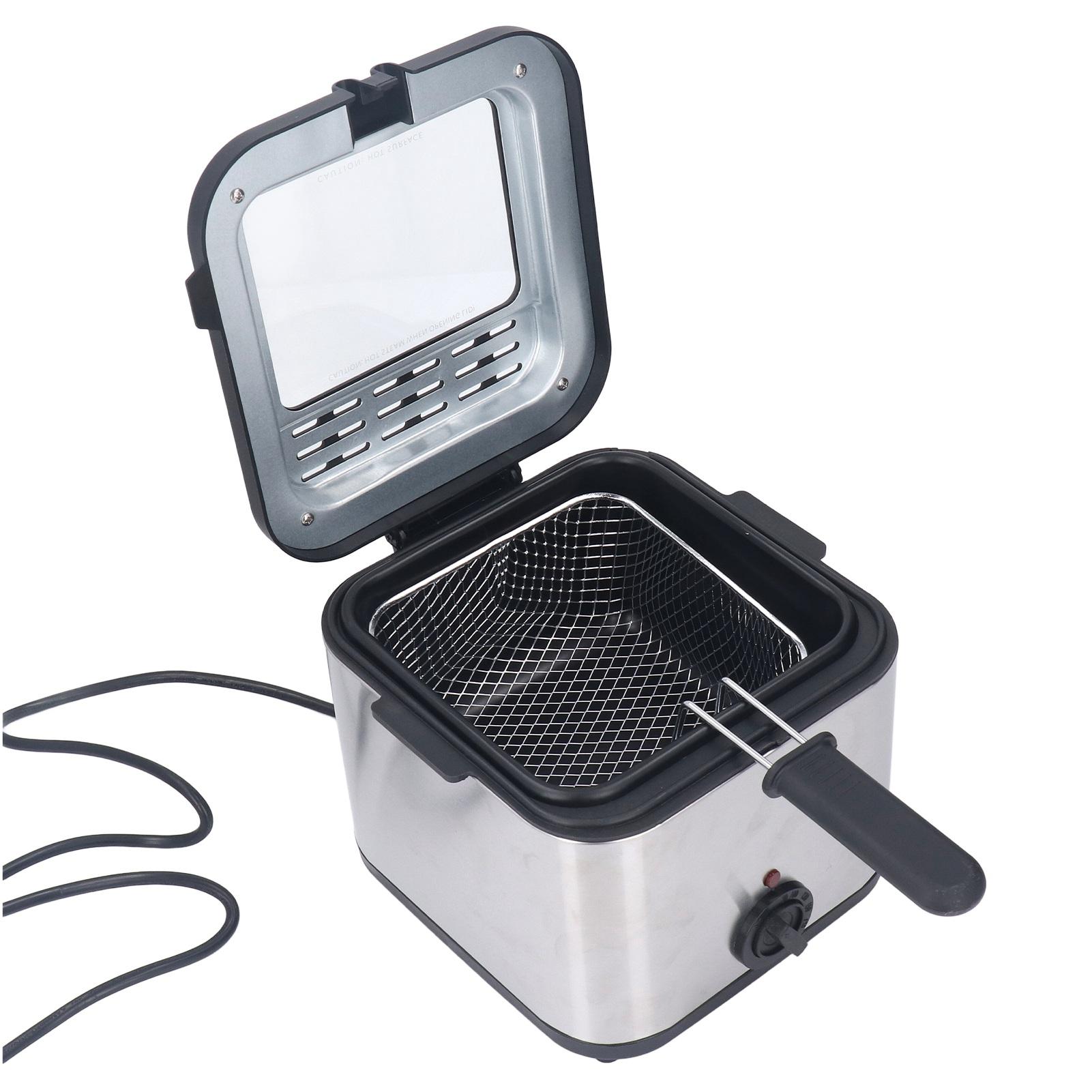 Elektrische Frietpan 2,5L 1000W Temperatuur Roestvrij Staal Elektrische Frituurpan voor Kip Ui