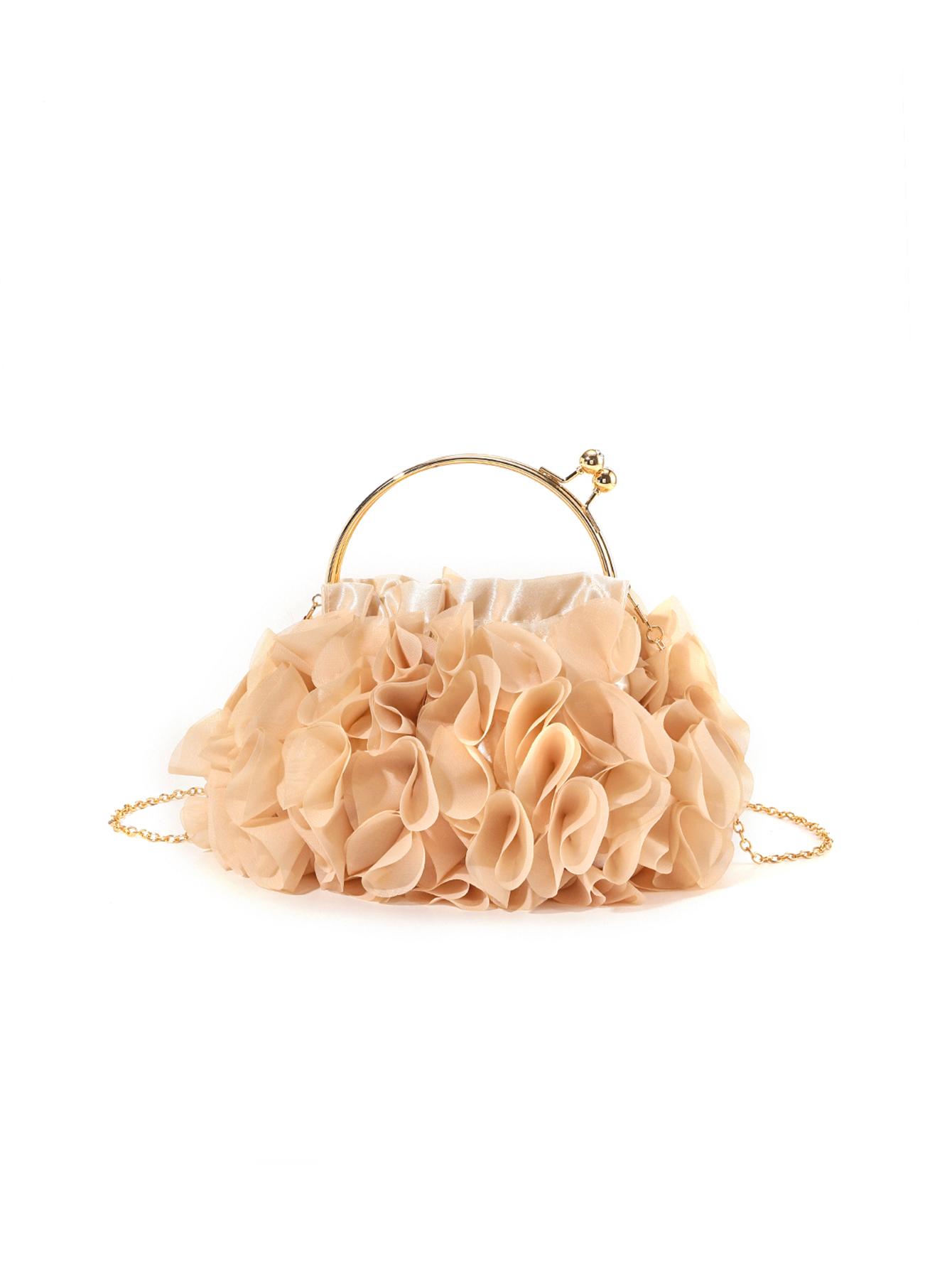 

Vintage Luxury Satin Floral Bride Party Evening Clutch Bag Women Wedding Purses and Handbags Shoulder Chain Bag