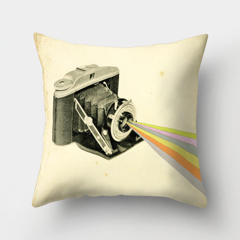 Polyester Creative Home Camera Pillow Case Car Cushion Office Pillow