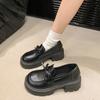 With Skirt Cute White Platform Small Leather Shoes Women's 2024 New Summer and Autumn Heightening Retro British Style Loafers