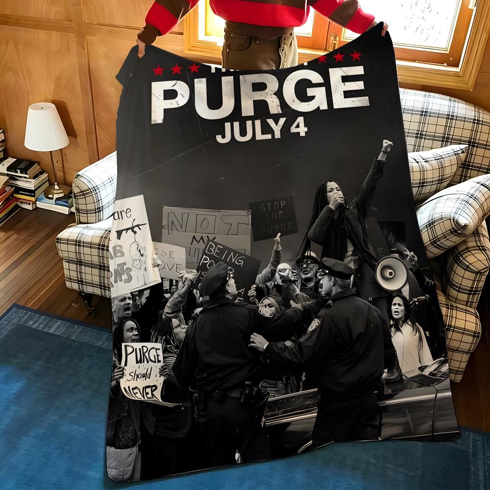 Movie T-The P-Purge Throw Flannel Cozy Print Blanket, Portable, Durable Machine Washable Cute Cool