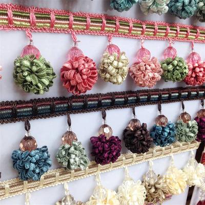 1/2/3 Meter Vorhang Nähen Quaste Fransenbesatz Quaste Pom Pom Quaste Polster Home Vorhang Kissen Tischdecke Dekor Spitzenbesatz