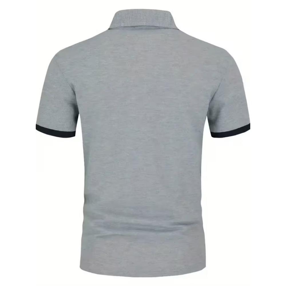 Summer New Men Short Sleeve Lapel Pure Color Polo Shirt Men Business Casual Golf Polo Shirt Tops