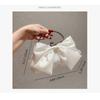 Luxury Gold Bright Silk Bowknot Evening Bag Chain Banquet Clutch Handbags Women Female