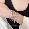 Pentagram open bracelet set, personalized trend metal wind bracelet design sense, niche jewelry women
