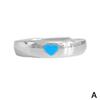 Punk Style Luminous Ring Blue Pink Color Adjustable Ring New Love Heart Ring  for Women Men