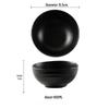 ZISIZ 4.5-inch Black Frosted Ceramic Rice & Soup Bowls - Set of 2