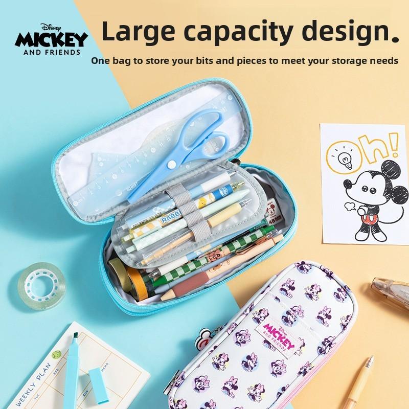 Mickey Mouse Large Capacity Cartoon Pencil Case With Polyester Material For Kids And Students