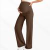 High Waist Maternity Pants,High Elastic Breathable Straight Wide Leg Trousers With Belly Support,No Tight Pressure On Abdomen For Pregnant Women