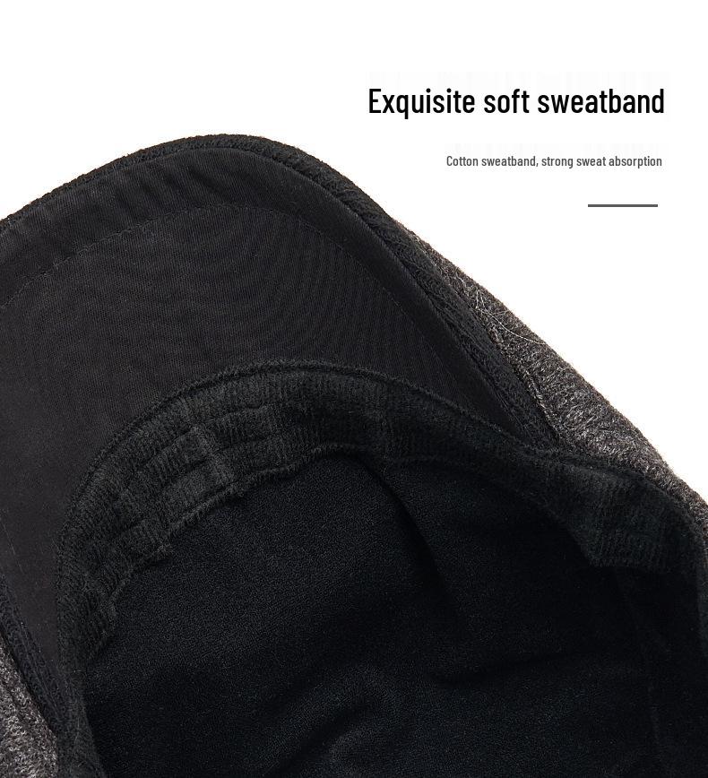 Men's Autumn & Winter Knitted Duckbill Cap with Velvet - Fashionable British Newsboy Beret